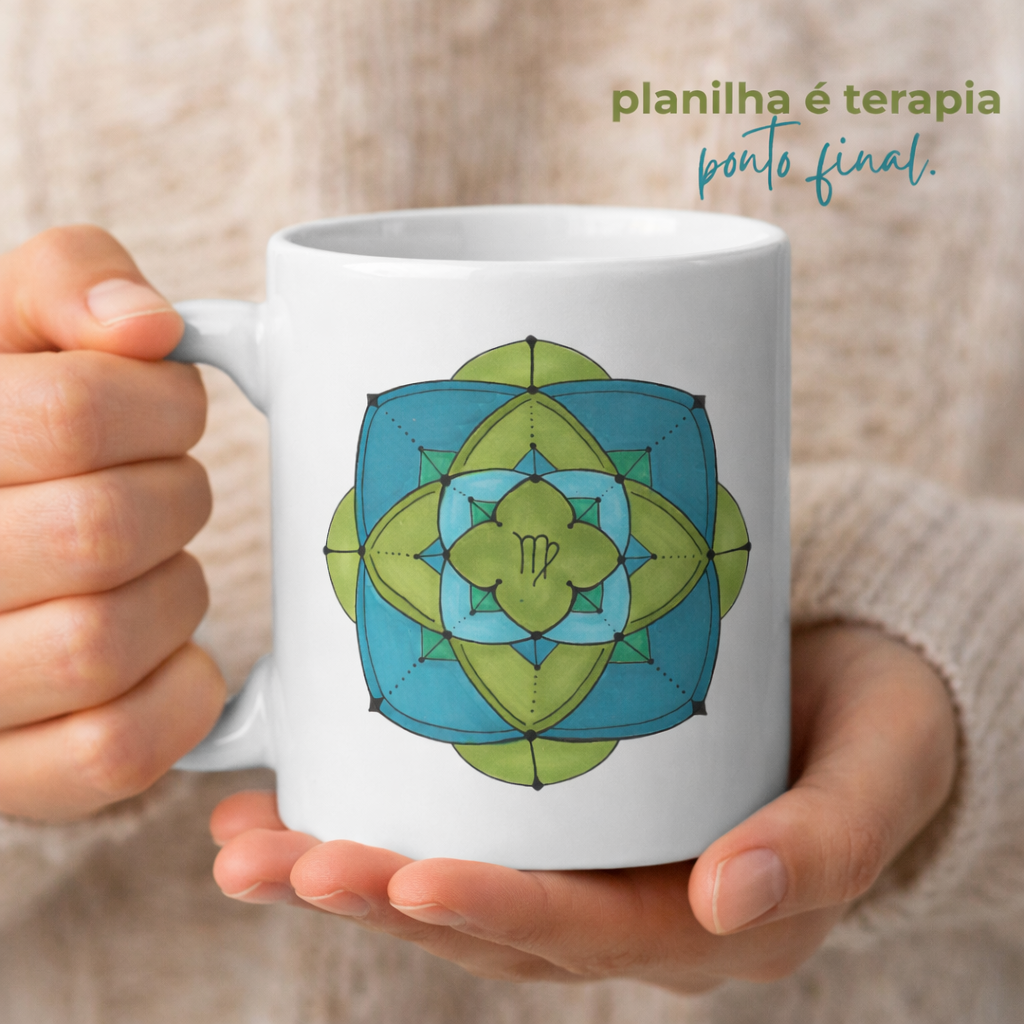 Nome do produto: Caneca Mandala Signo de Virgem - \