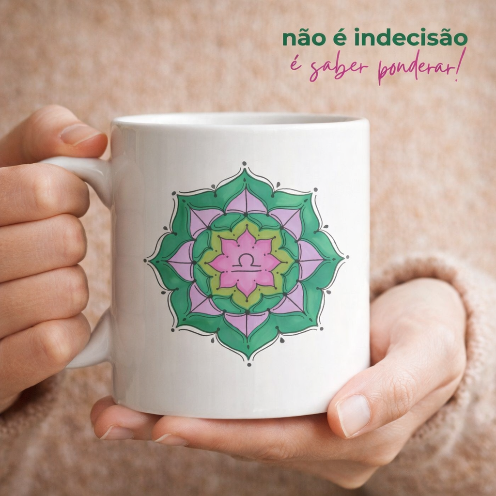 Nome do produto: Caneca Mandala Signo de Libra - \