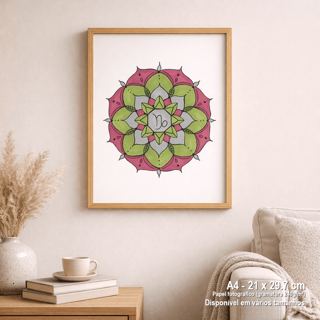 Pôster Mandala Signo de Capricórnio - Retrato