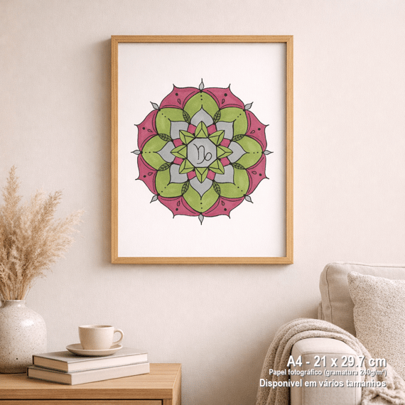 Pôster Mandala Signo de Capricórnio - Retrato