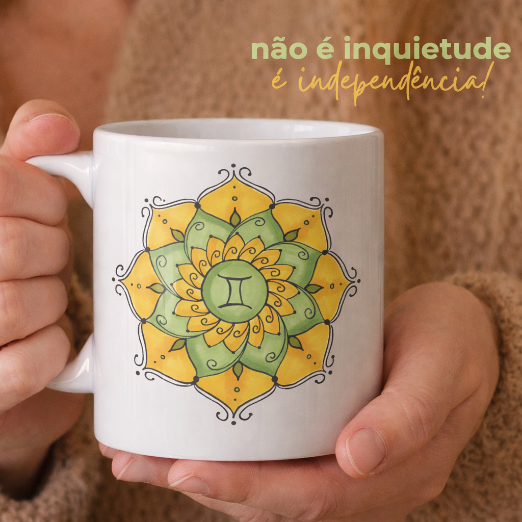 Nome do produto: Caneca Mandala Signo de Gêmeos - \