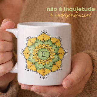 Caneca Mandala Signo de Gêmeos - 