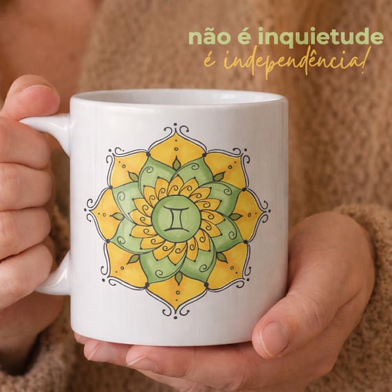 Caneca Mandala Signo de Gêmeos - 