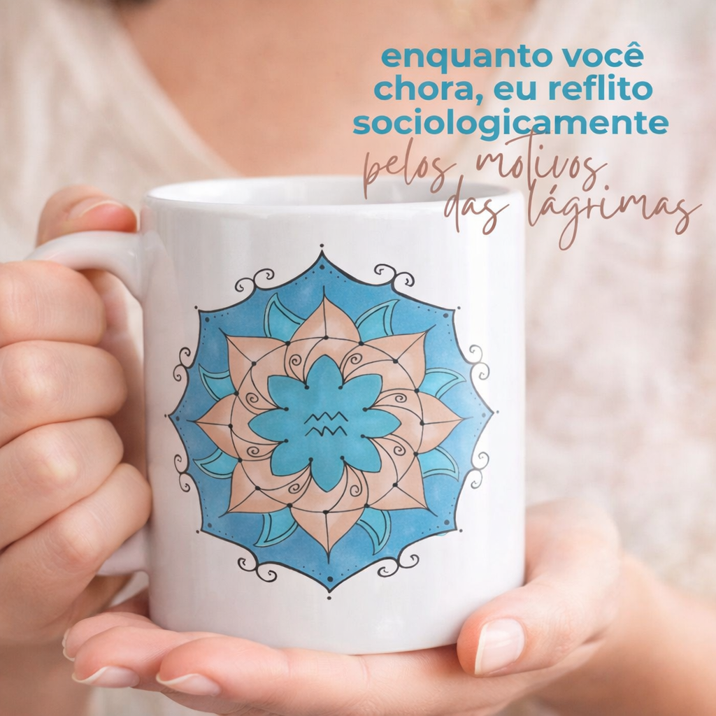 Nome do produto: Caneca Mandala Signo de Aquário - \