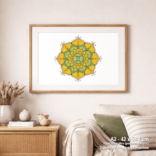 Pôster Mandala Signo de Gêmeos - Paisagem