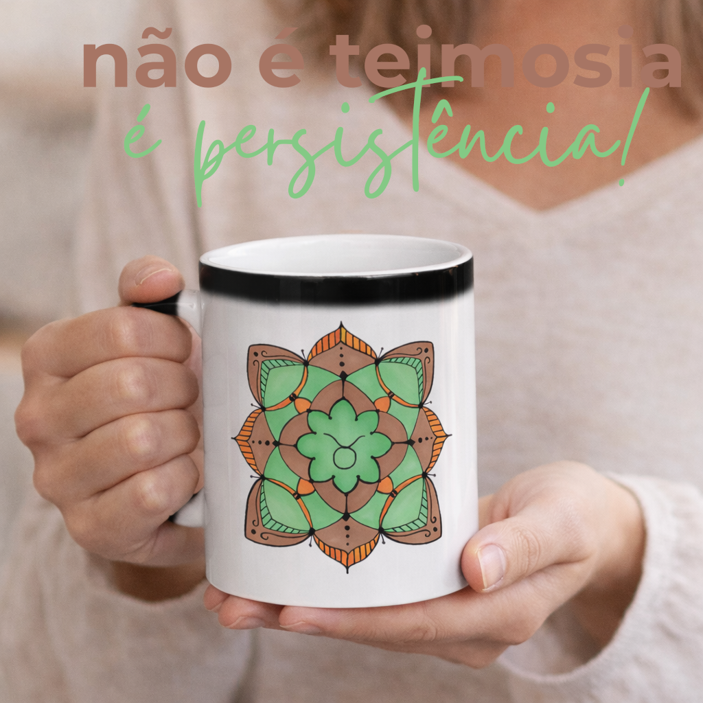 Nome do produto: Caneca Mágica Mandala Signo de Touro - \