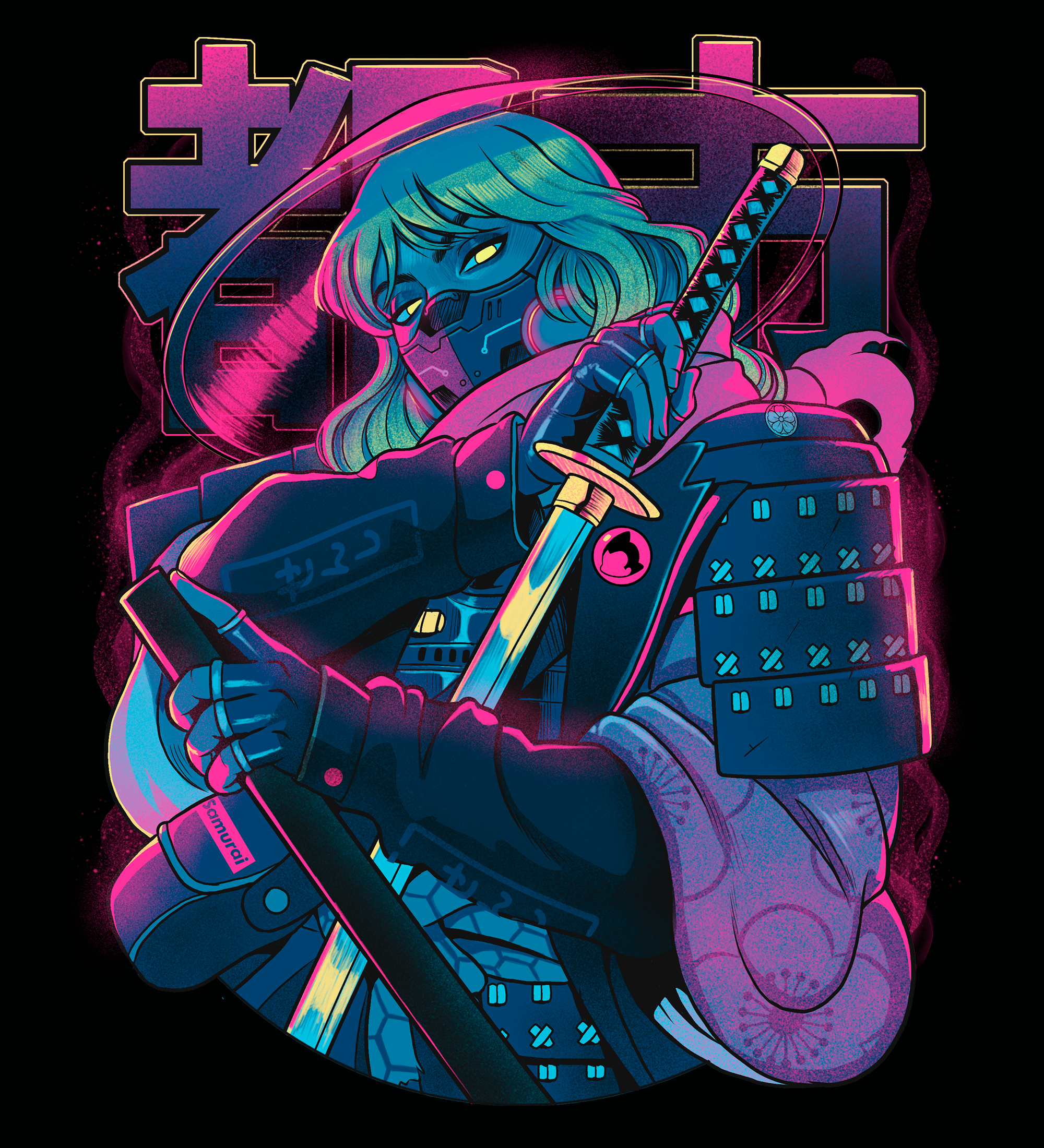 Cyber Neon Samurai