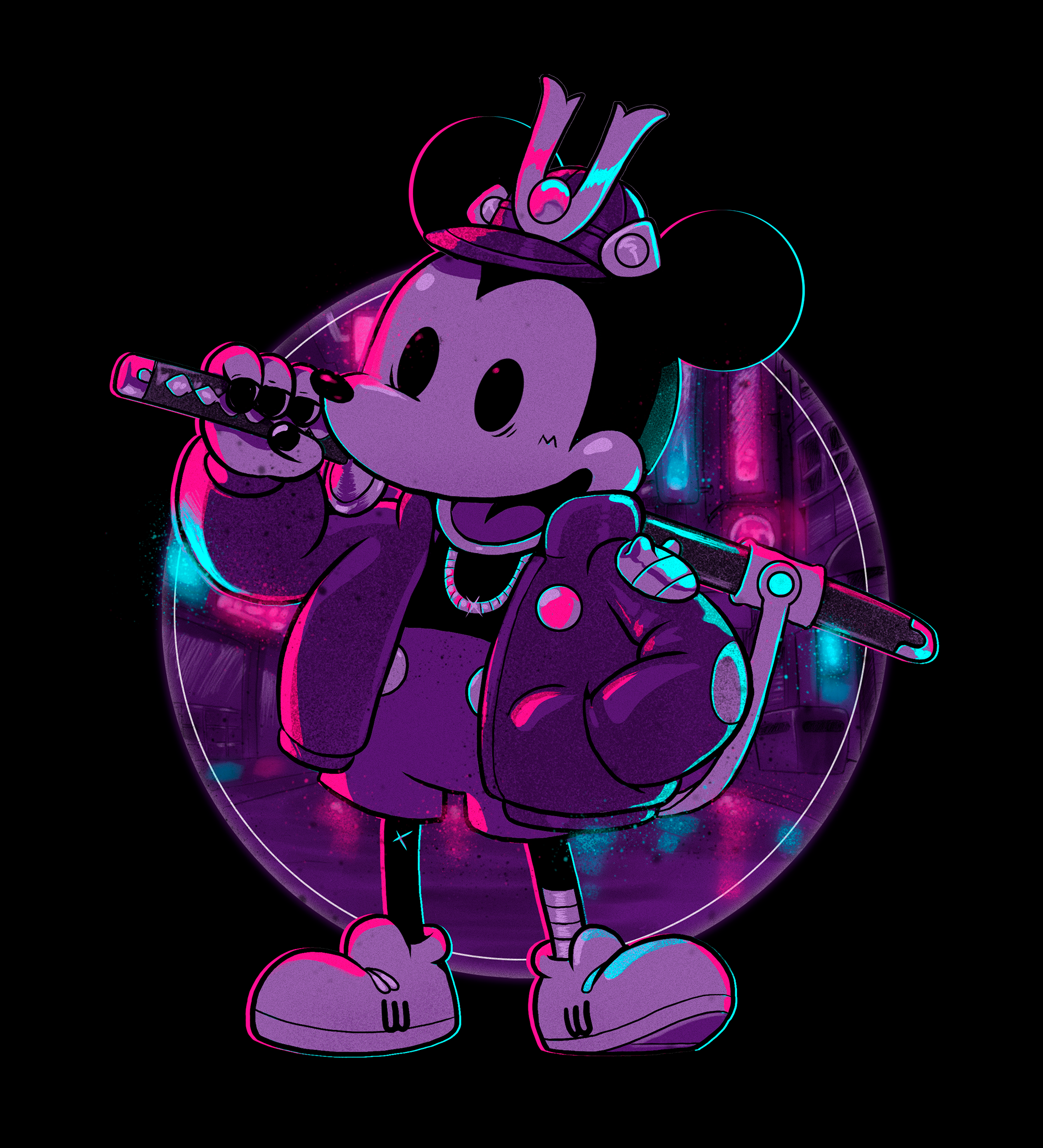 Cyber Samurai Mouse Neon