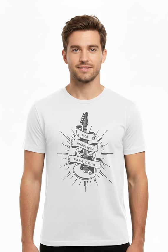 Camiseta Faça uma Música para Deus – Inspire Fé e Louvor