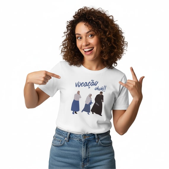 Camiseta Baby Long “Vocação Oh Oh” – Alegria, Fé