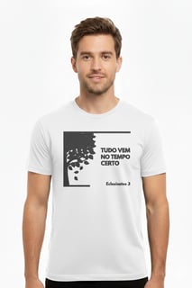 Camiseta “Tudo Vem no Tempo Certo” – Fé, Esperança e Confiança em Deus