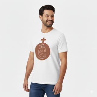 Nome do produto Camiseta Sagrada Família com Cruz – Fé, Proteção e Devoção