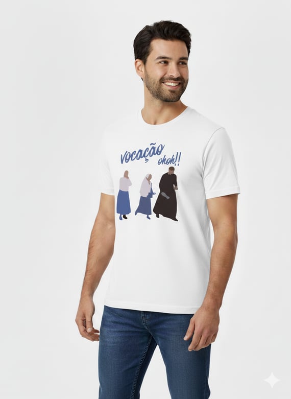 Camiseta “Vocação Oh Oh” – Alegria, Fé
