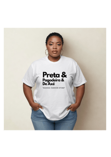 Nome do produtoT-Shirt Preta & Pagodeira & de Axé