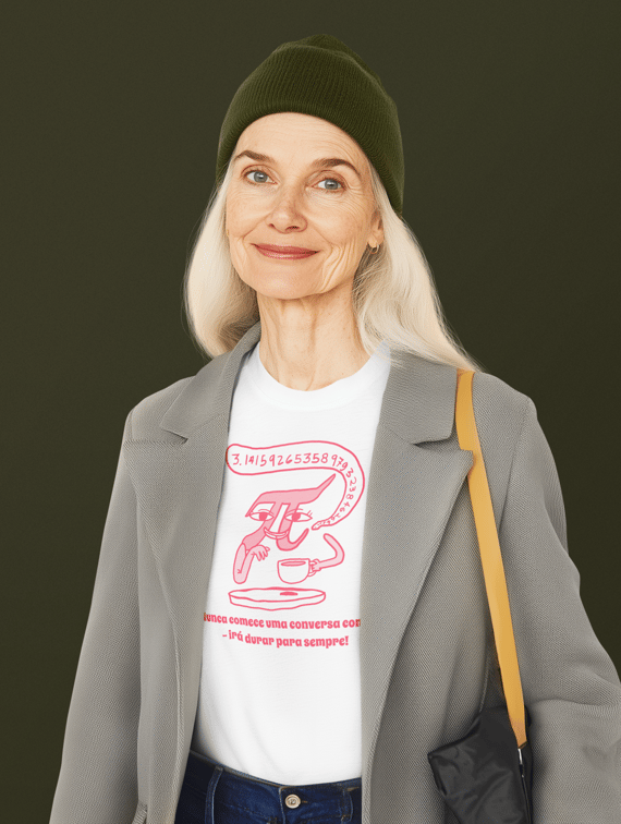Camiseta para professora de matemática: Nunca comece uma conversa com Pi