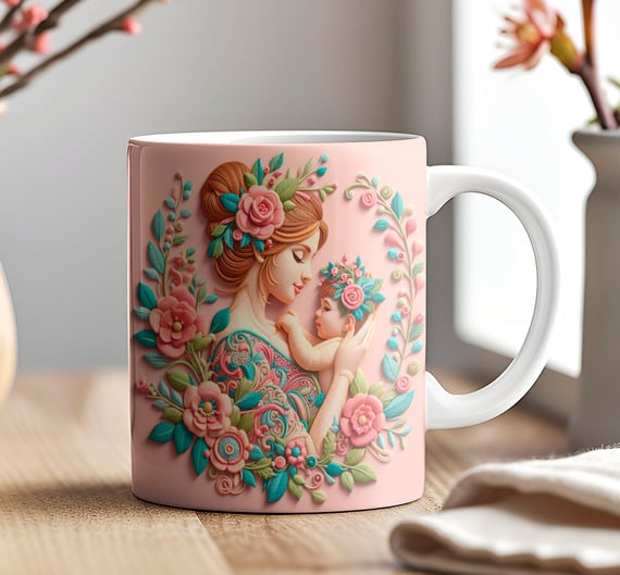 Caneca 3D - Dia das Mães - Mãe e Filho #01