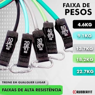 Nome do produto Kit Elástico Para Treino Exercícios Musculação Academia em Casa