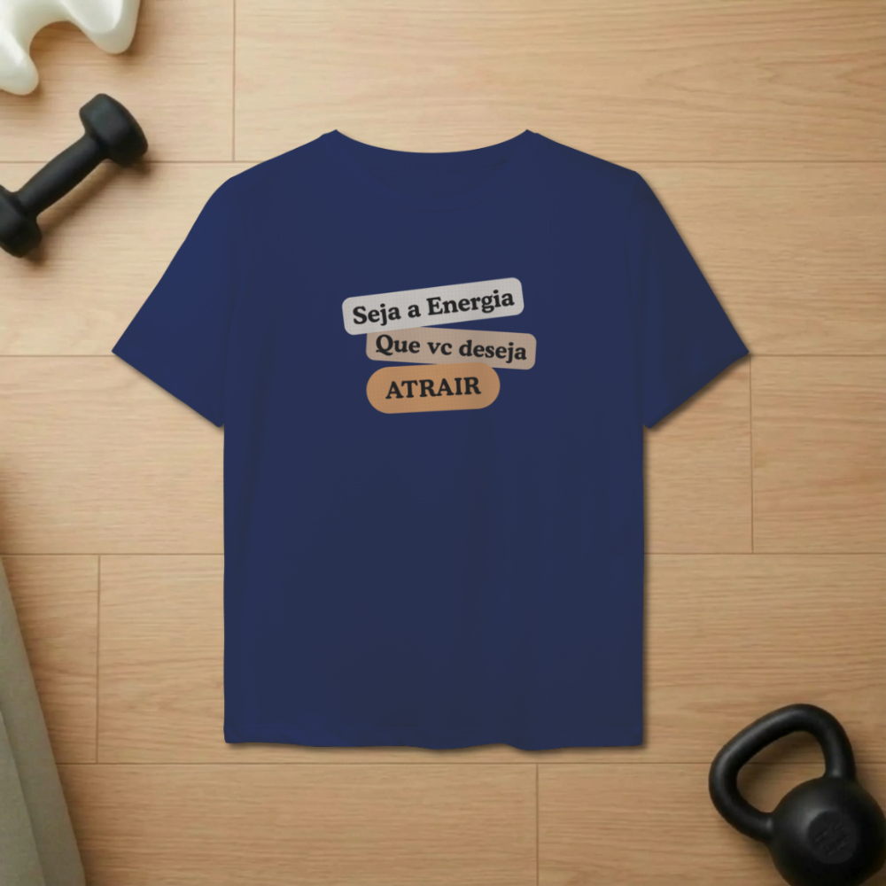 Nome do produto: Camiseta Baby Long Sport Dry UV “Seja Energia” – Coleção Frequência Positiva