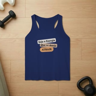 Nome do produto Camiseta Regata Fem. Sport Dry UV “Seja Energia” – Coleção Frequência Positiva