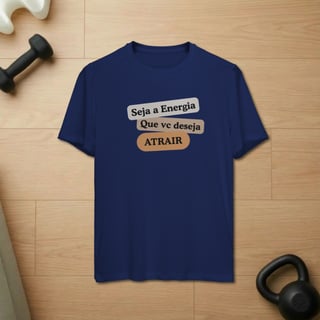 Nome do produto Camiseta Sport Dry UV “Seja Energia” – Coleção Frequência Positiva