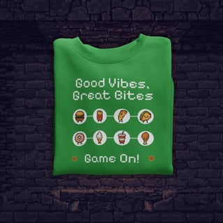 Nome do produto • Camiseta Good vibes, great bites •