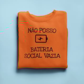 Nome do produto • Camiseta - Não posso, bateria social vazia •