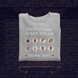 Nome do produto • Camiseta Good vibes, great bites •