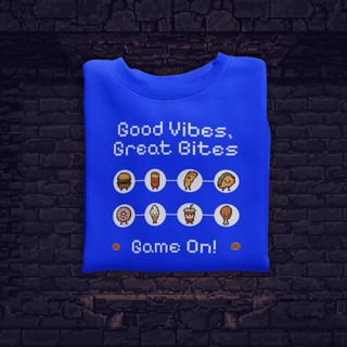 Nome do produto • Camiseta Good vibes, great bites •