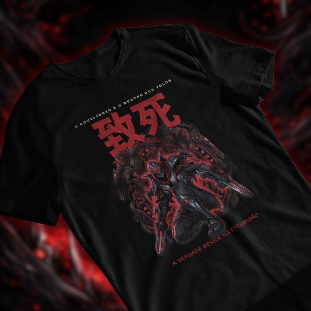 Nome do produto: • Camiseta Zed (coleção Way of Shadows) - League of Legends •