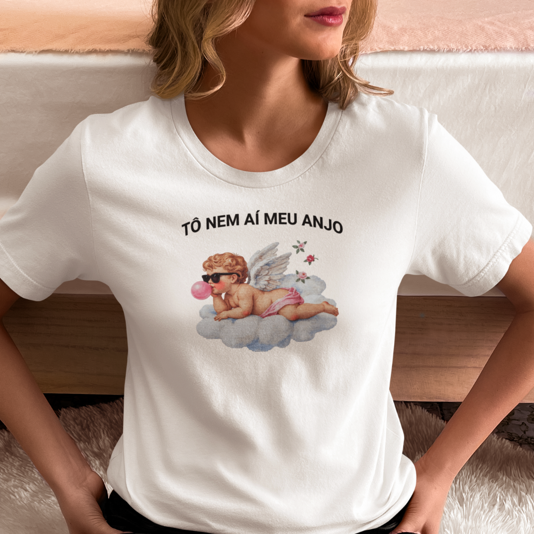 Nome do produto: • Camiseta - Tô nem ai meu anjo • 