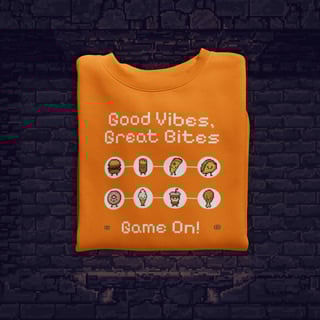 Nome do produto • Camiseta Good vibes, great bites •