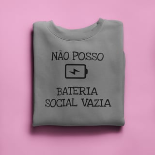 Nome do produto • Camiseta - Não posso, bateria social vazia •