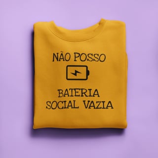 Nome do produto • Camiseta - Não posso, bateria social vazia •