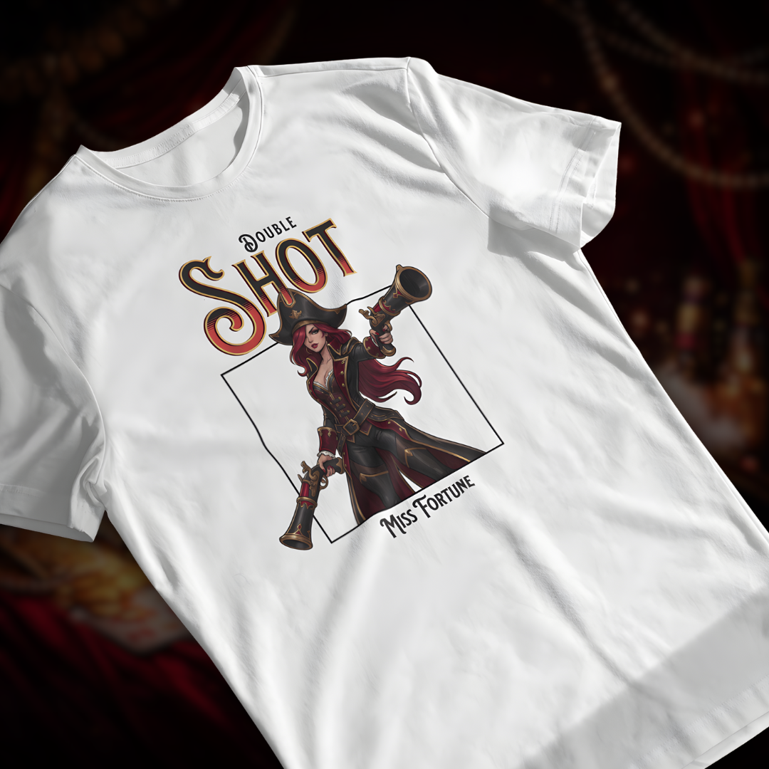 Nome do produto: • Camiseta Miss Fortune (coleção Double Shot) - League of Legends •