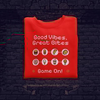 Nome do produto • Camiseta Good vibes, great bites •