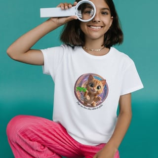 Nome do produto Camiseta Baby Long Quality Gato Pipu - Alegria Todo Dia