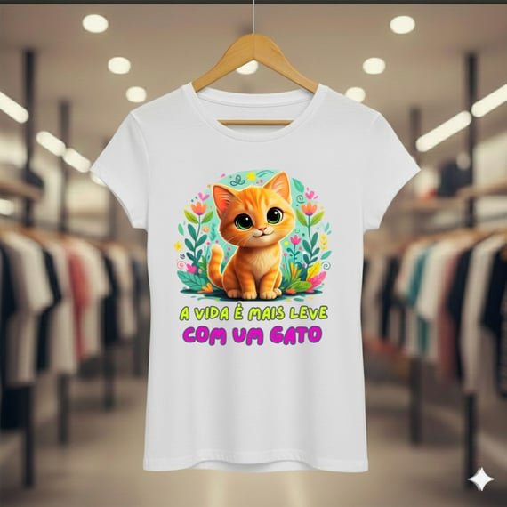 Camiseta Baby Long Quality Gato Pipu - Vida Mais Leve