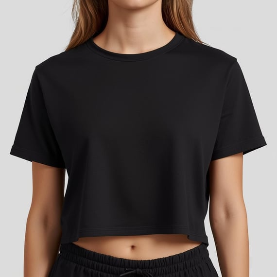 Camisa Cropped Feminina Lisa 100% Algodão | Básica e Perfeita para Customizar