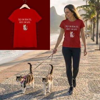 Nome do produto Baby Look Faça um Bom Ato, Adote um Gato.