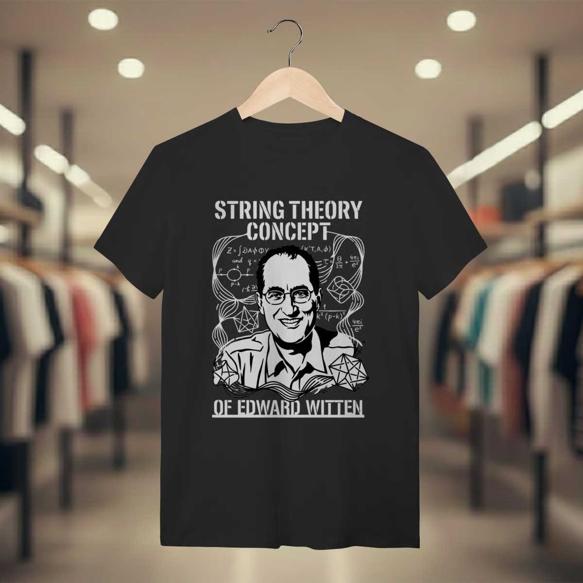 Nome do produto: Camiseta Edward Witten - M-Theory & Medalha Fields | Premium Silk & Luck