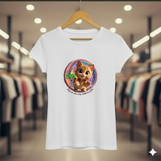 Nome do produto Camiseta Baby Long Quality Gato Pipu - Alegria Todo Dia