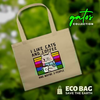 Nome do produto Ecobag Grande - Cats and Coffee
