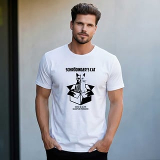 Nome do produto Camiseta Schrödinger's Cat - Paradoxo da Física Quântica | Edição Limitada