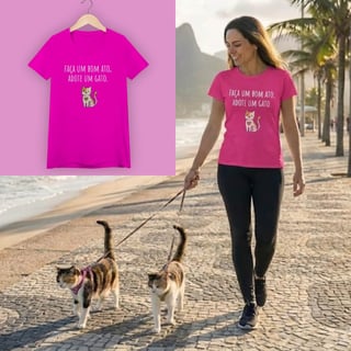 Nome do produto Baby Look Faça um Bom Ato, Adote um Gato.