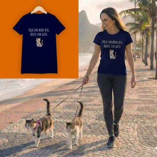 Nome do produto Baby Look Faça um Bom Ato, Adote um Gato.