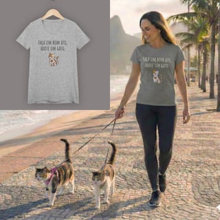 Nome do produto Baby Look Faça um Bom Ato, Adote um Gato.