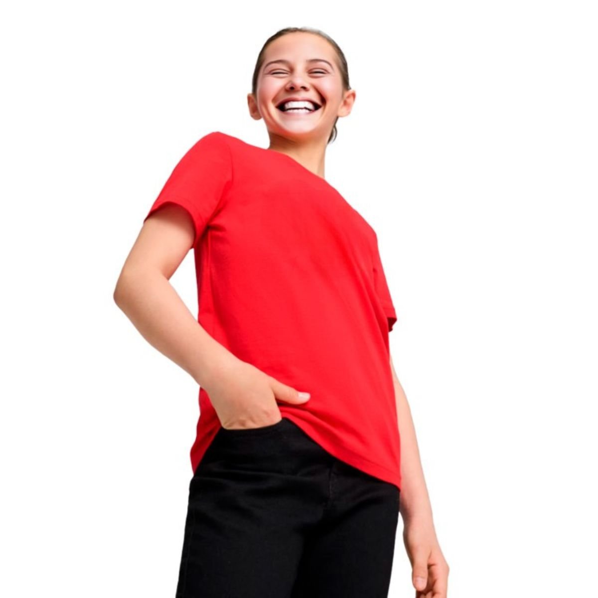 Nome do produto: Camiseta Juvenil Lisa (Sem estampa) 100% Algodão (10-14 Anos) | Básica | Unissex