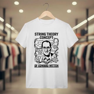 Nome do produto Camiseta Edward Witten - M-Theory & Medalha Fields | Premium Silk & Luck