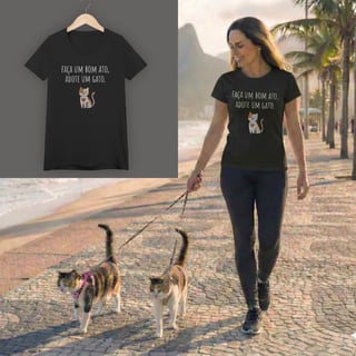 Nome do produto Baby Look Faça um Bom Ato, Adote um Gato.