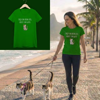Nome do produto Baby Look Faça um Bom Ato, Adote um Gato.